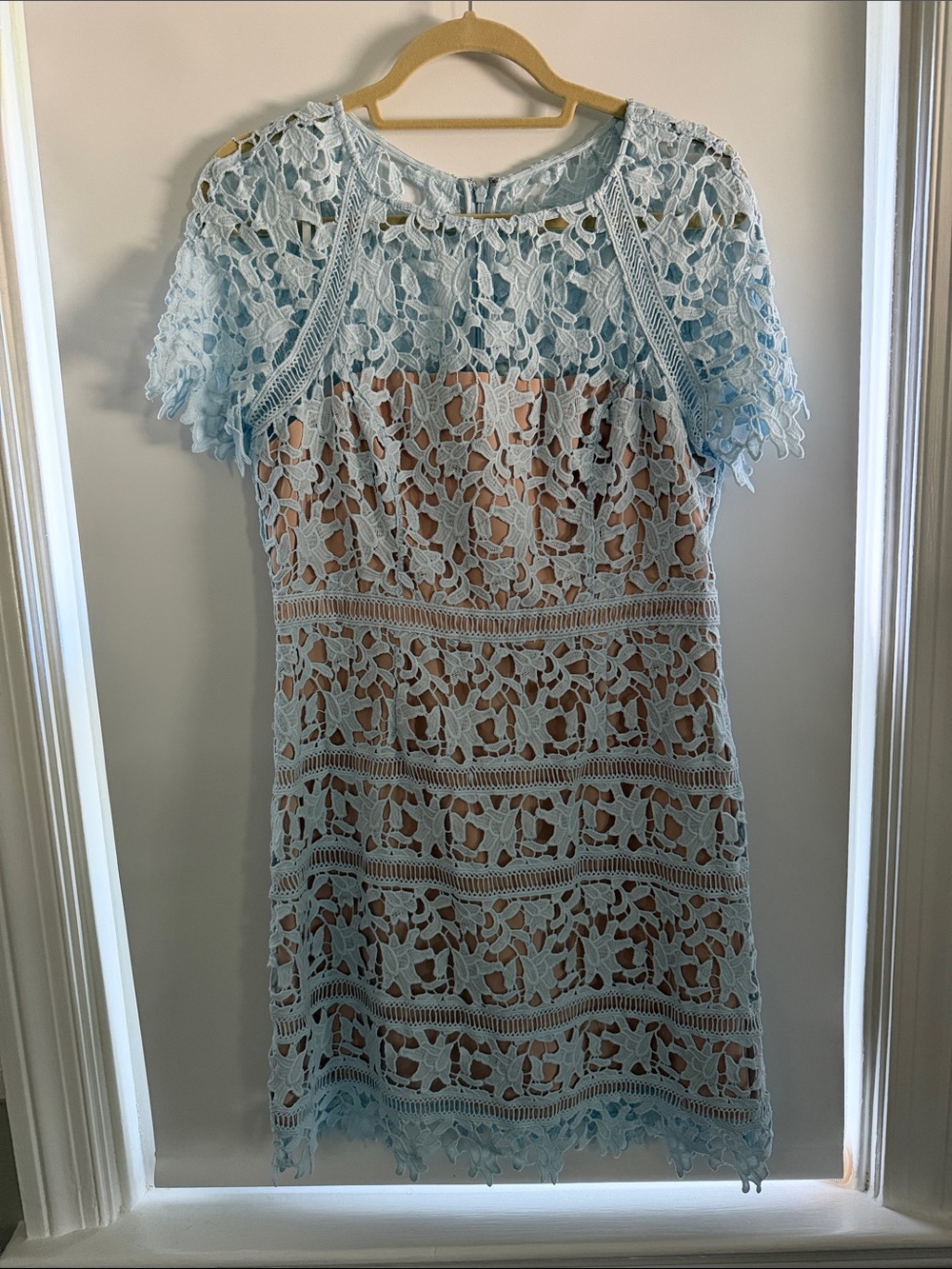 Eliza J Pale Blue Lace Shift Dress